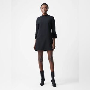 French Connection Luxe Faux Fur Three Quarter Sleeve Cuffs Mini Dress